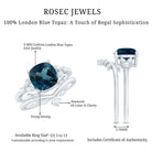 Rosec Jewels-Vintage London Blue Topaz and Diamond Engagement Ring Set