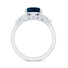 Rosec Jewels-Vintage London Blue Topaz and Diamond Engagement Ring Set
