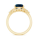 Rosec Jewels-Vintage London Blue Topaz and Diamond Engagement Ring Set