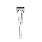 1 Carat Princess Cut London Blue Topaz Solitaire Engagement Ring For Women AAA - Rosec Jewels