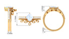 Rosec Jewels-Princess Cut Moonstone Vintage Ring Set with Diamond