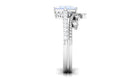 Rosec Jewels-Princess Cut Moonstone Vintage Ring Set with Diamond
