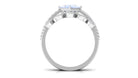 Rosec Jewels-Princess Cut Moonstone Vintage Ring Set with Diamond