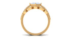 Rosec Jewels-Princess Cut Moonstone Vintage Ring Set with Diamond