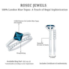 Rosec Jewels-Genuine London Blue Topaz Designer Engagement Ring with Diamond Wedding Band