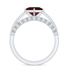Princess Cut Garnet and Diamond Wedding Ring Set for Women AAA - Rosec Jewels