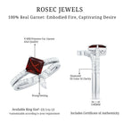 Rosec Jewels-Natural Princess Cut Garnet Diamond Wedding Bridal Ring Set