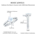 Rosec Jewels-Princess Cut Solitaire Moonstone Designer Ring Set with Diamond