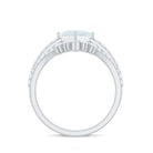 Rosec Jewels-Princess Cut Solitaire Moonstone Designer Ring Set with Diamond