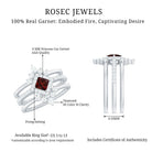 Rosec Jewels-Natural Garnet Diamond 3 Piece Bridal Ring Set