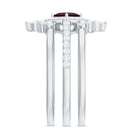 Rosec Jewels-Natural Garnet Diamond 3 Piece Bridal Ring Set