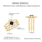 Rosec Jewels-Natural Garnet Diamond 3 Piece Bridal Ring Set