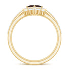 Rosec Jewels-Natural Garnet Diamond 3 Piece Bridal Ring Set