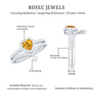 Certified Real Citrine Heart Shape Engagement Ring with Diamond Enhancer AAA - Rosec Jewels
