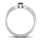 Rosec Jewels-Genuine Garnet Diamond Emerald Cut Engagement Ring with Wedding Band