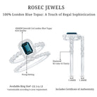 London Blue Topaz and Diamond Vintage Inspired Wedding Ring Set AAA - Rosec Jewels