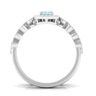 Certified 0.6 Carat Emerald Cut Aquamarine and Diamond Designer Ring Set AAA - Rosec Jewels