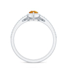 Rosec Jewels-Natural Citrine Teardrop Engagement Ring with Wedding Band