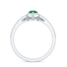 Rosec Jewels-Natural Emerald Diamond Pear Shaped Engagement Wedding Ring Set of 2