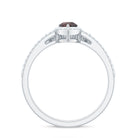 Rosec Jewels-Natural 5X7mm Pear Shape Garnet Diamond Wedding Engagement Ring Set
