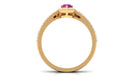 Rosec Jewels-Pink tourmaline Designer Teardrop Ring Set with Moissanite Halo