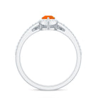 Rosec Jewels-Fire Opal Designer Teardrop Ring Set with Moissanite Halo