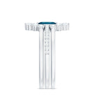 Marquise London Blue Topaz Bridal Ring Set with 2 Diamond Ring Guards AAA - Rosec Jewels