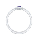Rosec Jewels-Marquise Cut Tanzanite Solitaire Ring Set with Diamond
