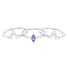 Rosec Jewels-Marquise Cut Tanzanite Solitaire Ring Set with Diamond