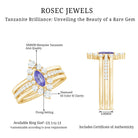 Rosec Jewels-Marquise Cut Tanzanite Solitaire Ring Set with Diamond