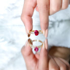 1.5 Carat Oval Lab Created Ruby Solitaire Bridal Ring Set with Diamond AAAA - Rosec Jewels