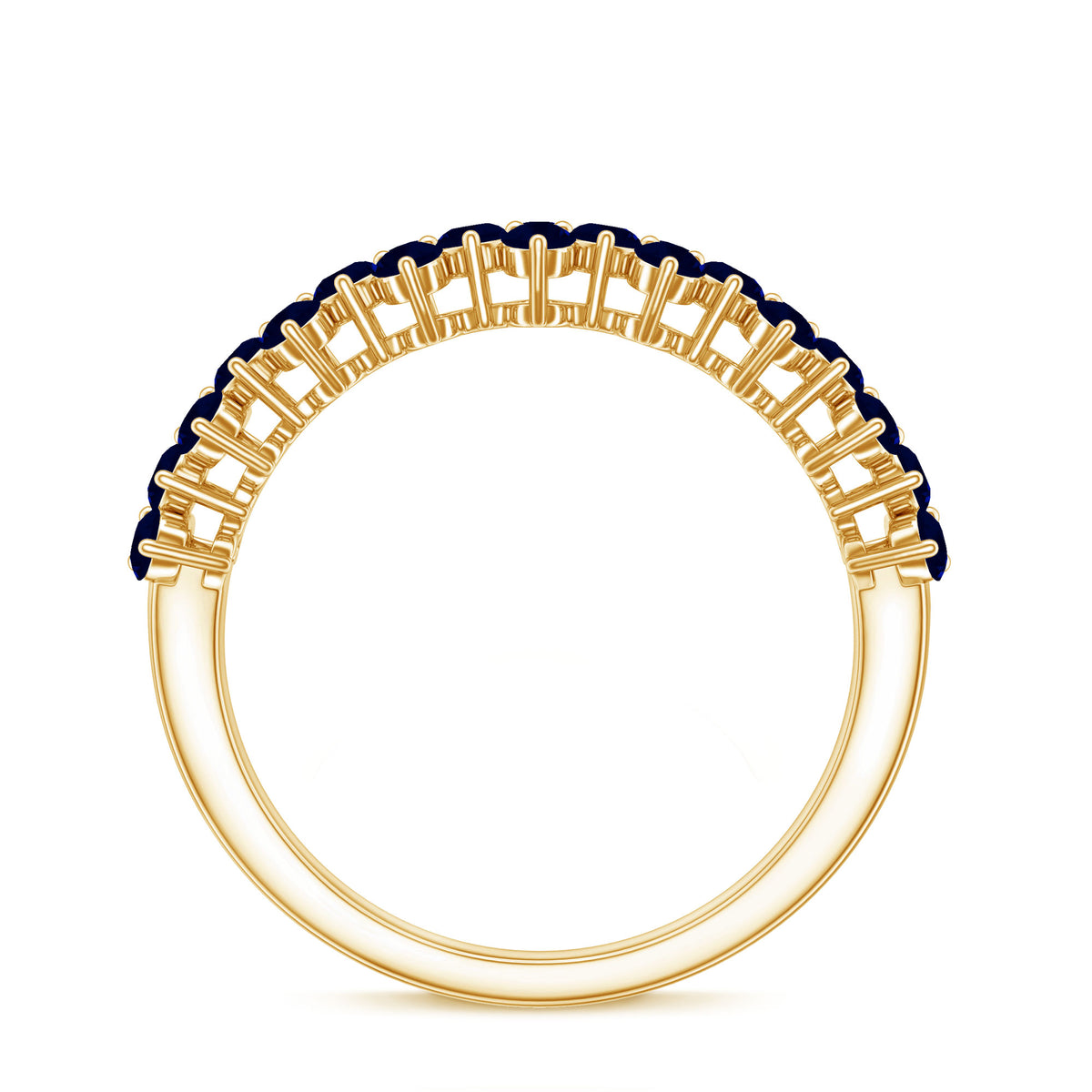 Natural Blue Sapphire Half Eternity Anniversary Ring AAA - Rosec Jewels