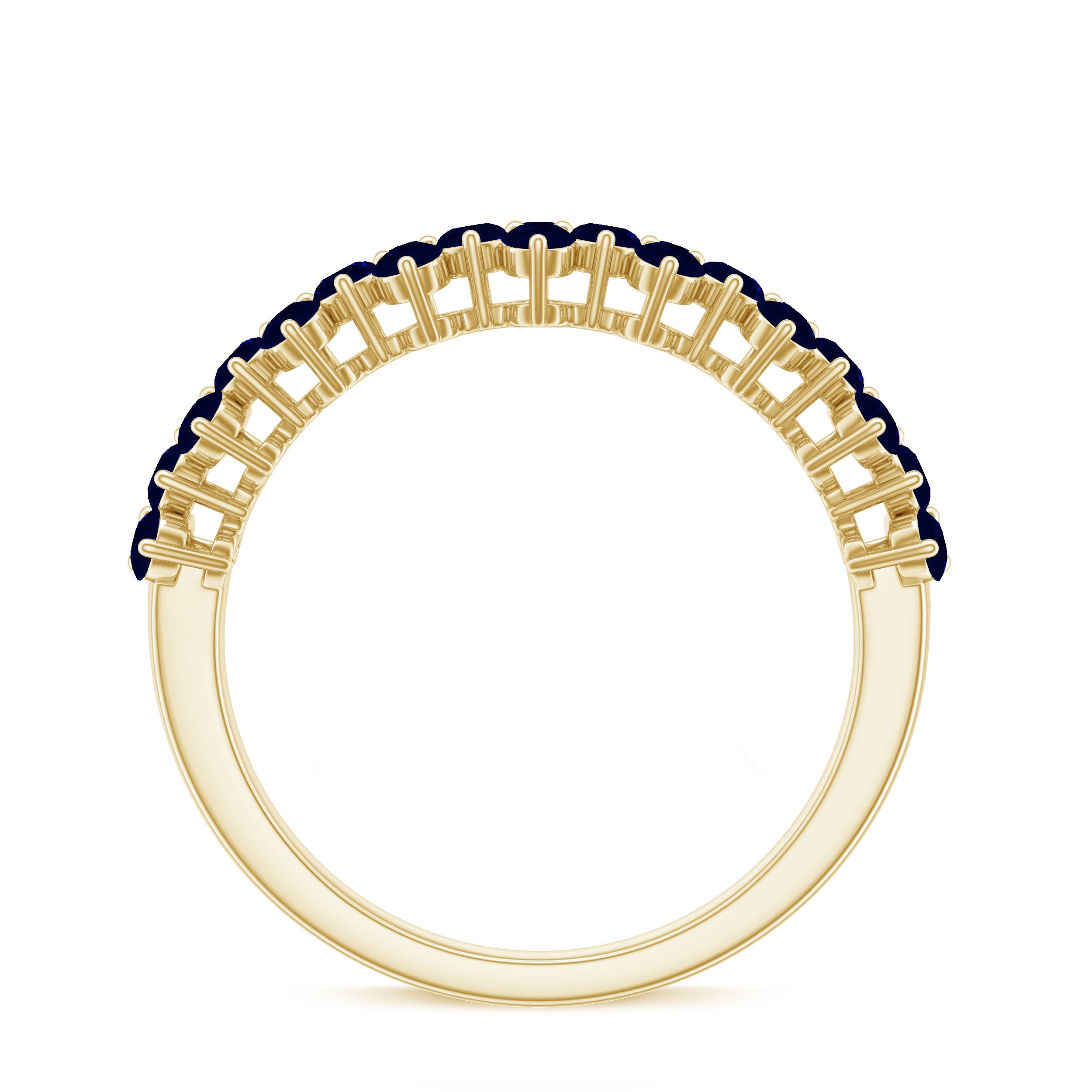 Rosec Jewels-Natural Blue Sapphire Half Eternity Anniversary Ring