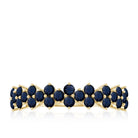Rosec Jewels-Natural Blue Sapphire Half Eternity Anniversary Ring