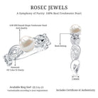2 Carat Freshwater Pearl Vintage Looking Engagement Ring with Diamond AAA - Rosec Jewels