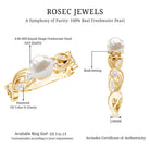 2 Carat Freshwater Pearl Vintage Looking Engagement Ring with Diamond AAA - Rosec Jewels