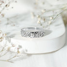 Bezel Set Round Diamond Filigree Ring Natural - ( HI-SI ) - Rosec Jewels