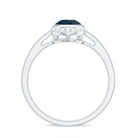 Genuine London Blue Topaz Diamond Engagement Ring in Bezel Setting AAA - Rosec Jewels