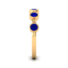 Rosec Jewels-Real Bezel Set Blue Sapphire Half Eternity Ring for Women