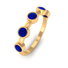 Rosec Jewels-Real Bezel Set Blue Sapphire Half Eternity Ring for Women