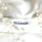 Rosec Jewels-Natural Tanzanite Half Eternity Ring with Certificate