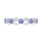 Rosec Jewels-Real Tanzanite Diamond Half Eternity Ring for Women