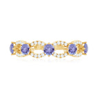 Rosec Jewels-Real Tanzanite Diamond Half Eternity Ring for Women