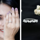 Rosec Jewels-Natural Pear Shape Diamond Half Eternity Ring for Women