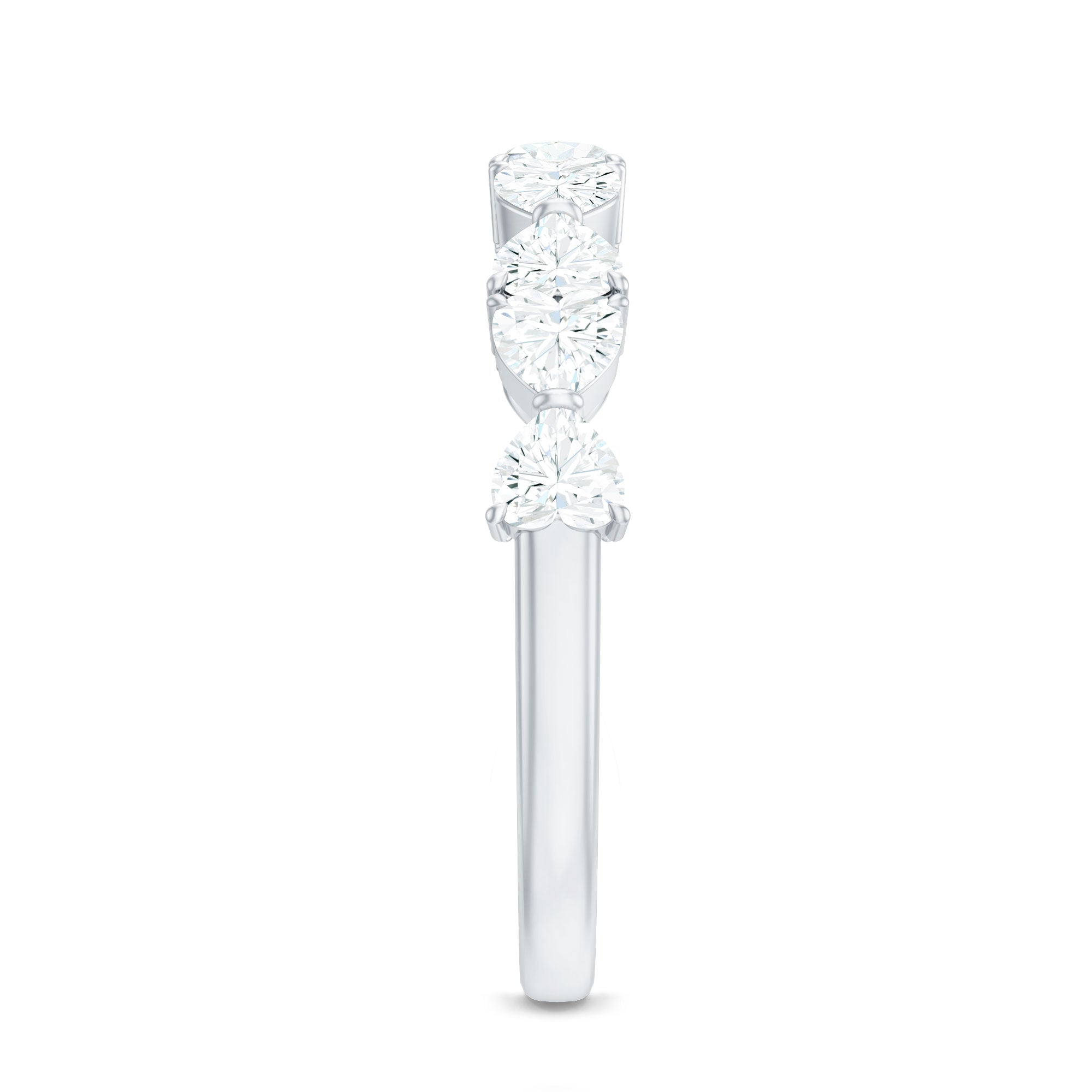 Rosec Jewels-Heart Shaped Moissanite Wedding Band for Women