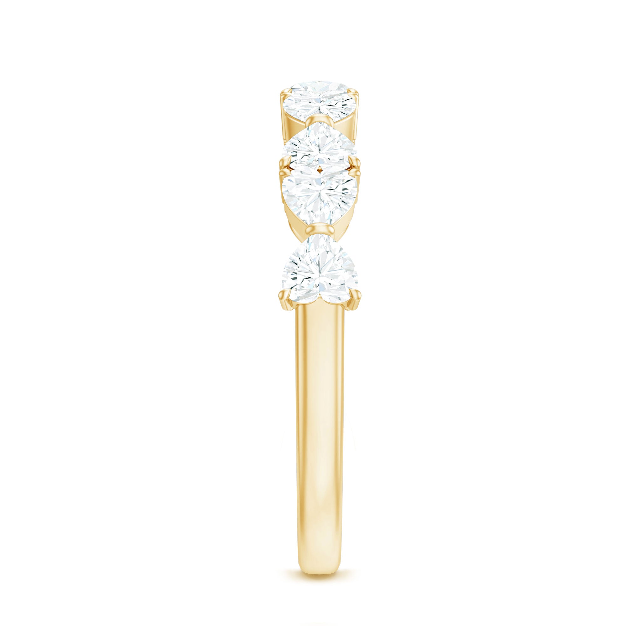 Rosec Jewels-Heart Shaped Moissanite Wedding Band for Women