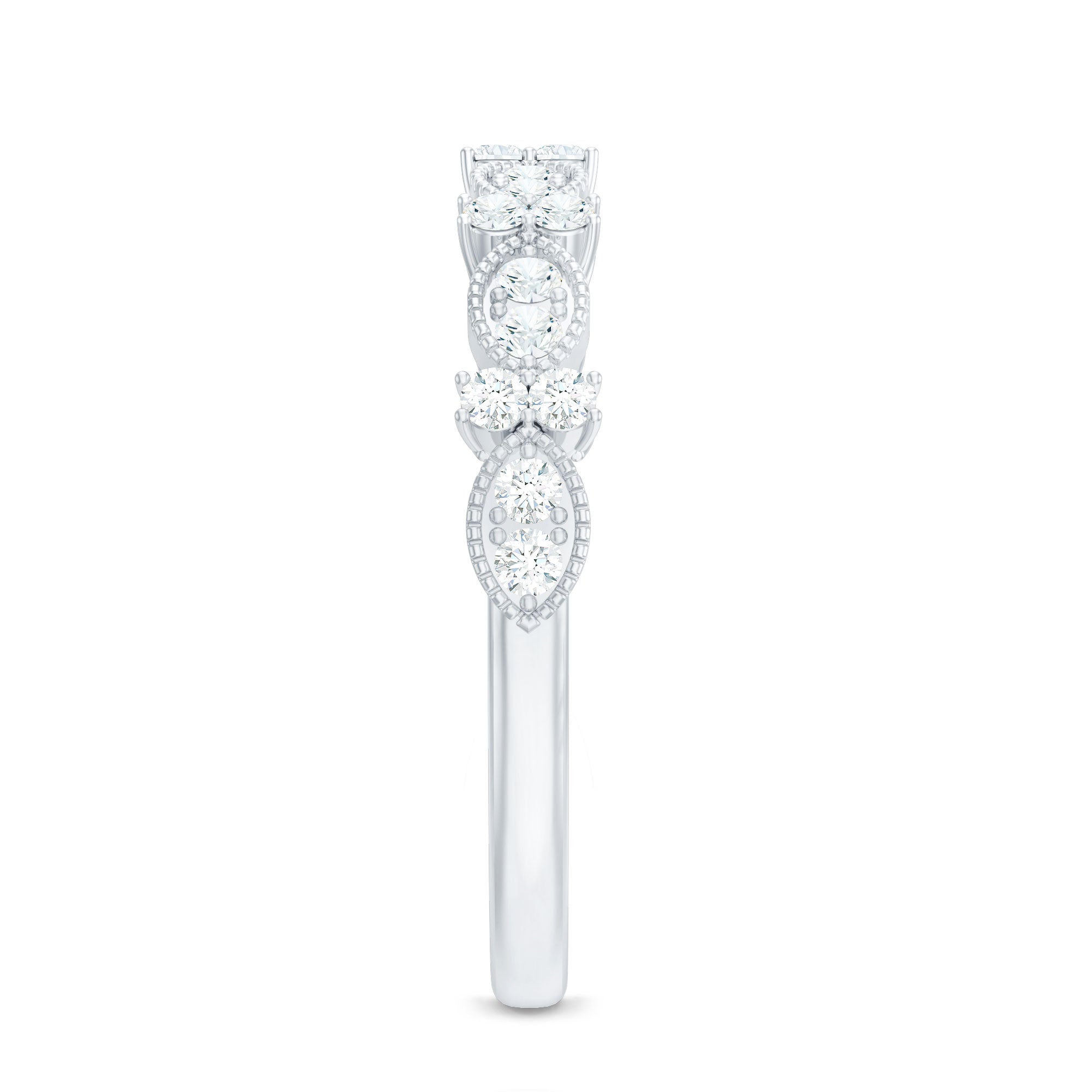 Rosec Jewels-Designer Diamond Half Eternity Ring for Valentines