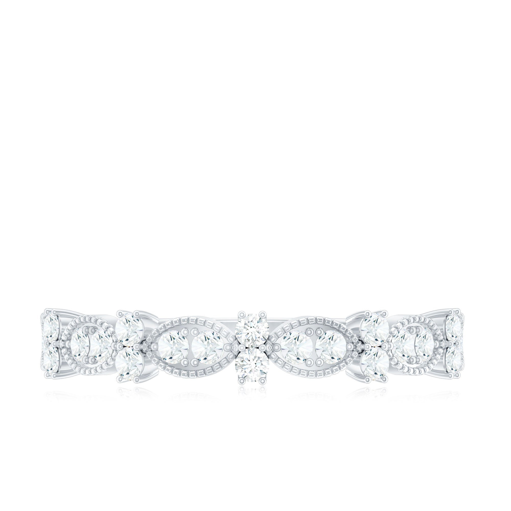 Rosec Jewels-Designer Diamond Half Eternity Ring for Valentines
