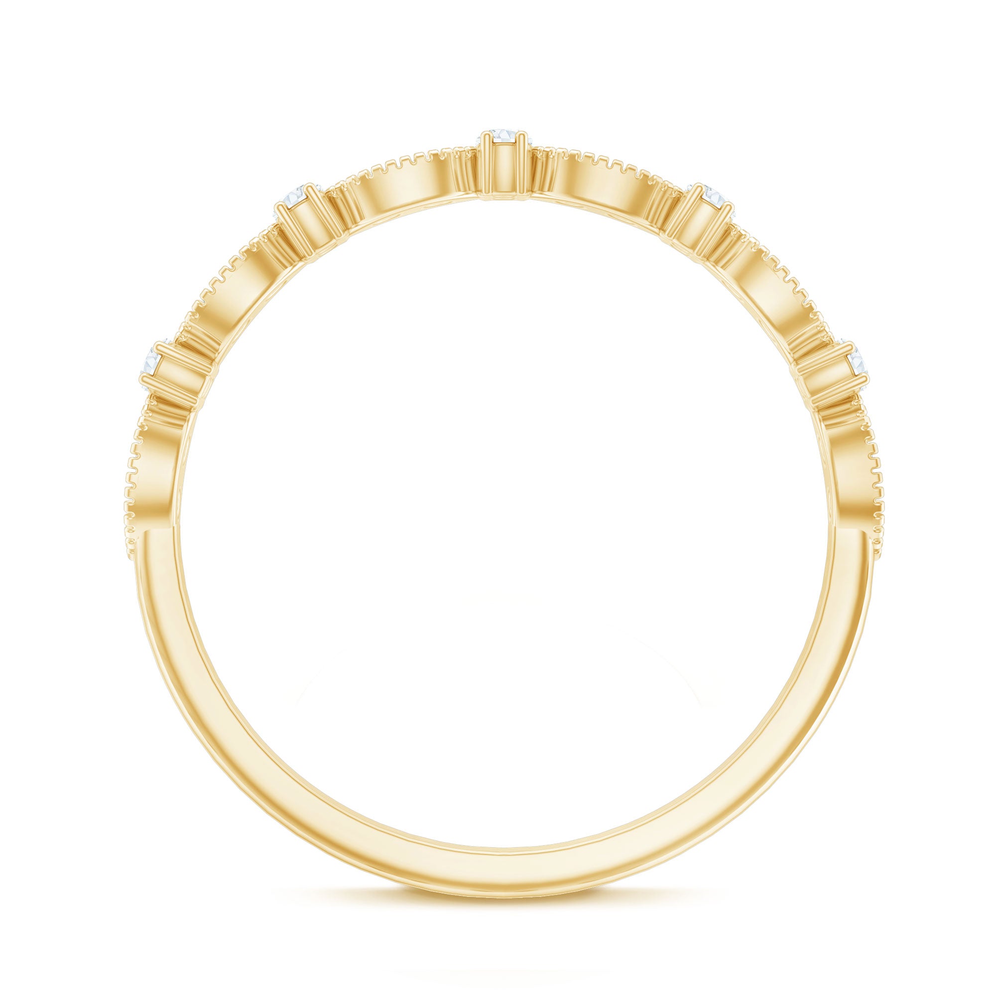 Rosec Jewels-Designer Diamond Half Eternity Ring for Valentines