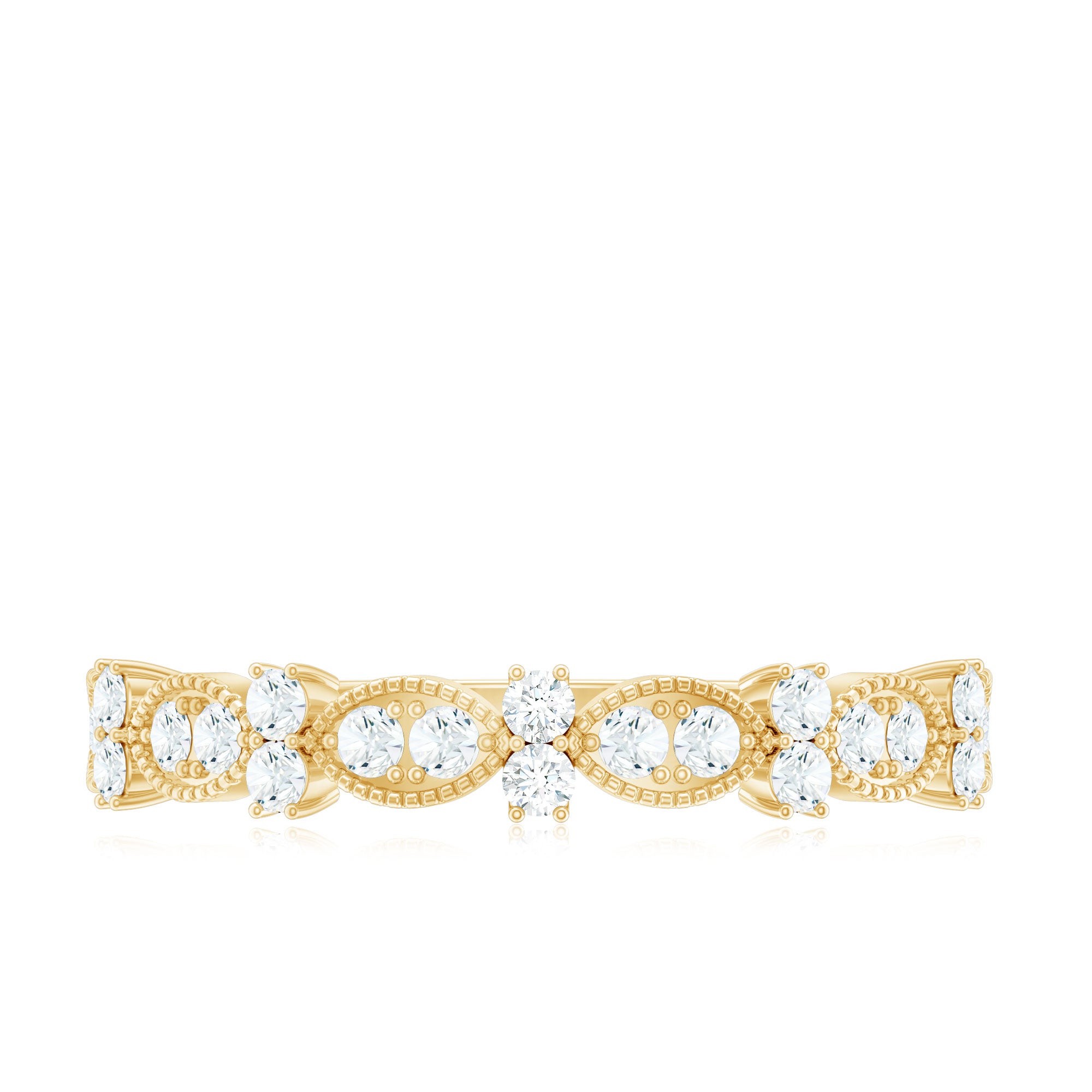 Rosec Jewels-Designer Diamond Half Eternity Ring for Valentines